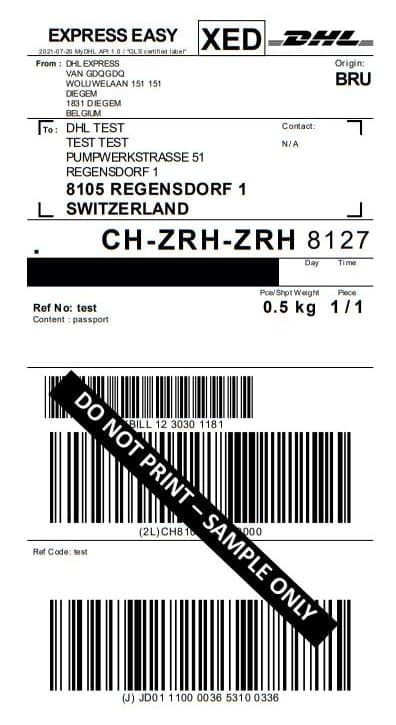 Express Easy label to show the difference between DHL Express label and Parcel label