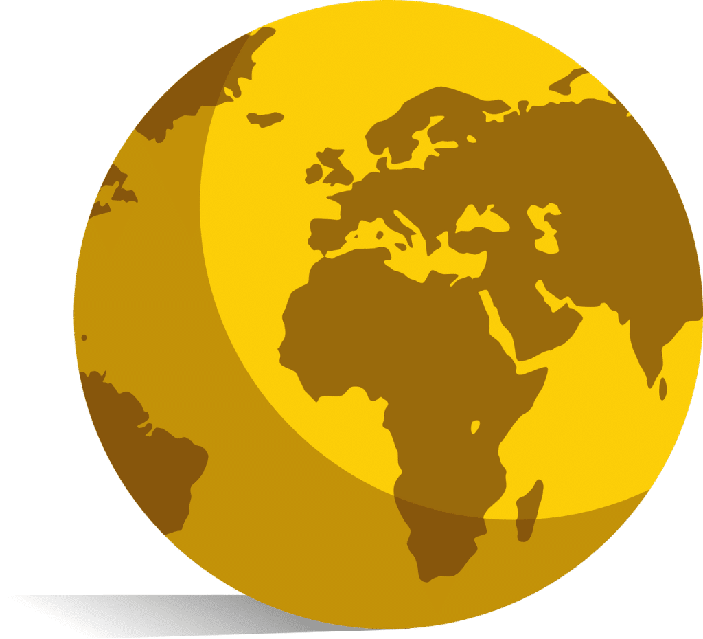 yellow illustration of globe